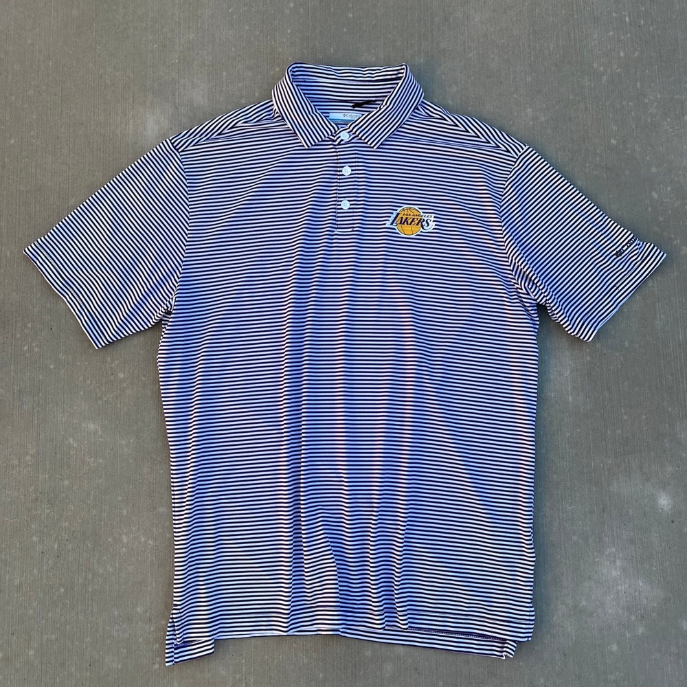 Men's Los Angeles‎ Lakers Columbia Purple Golf Club Invite Omni-Wick Polo XL